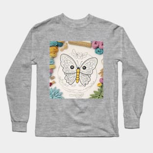 Butterfly Needlework Creation Long Sleeve T-Shirt